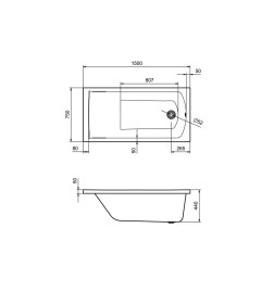 Ванна акриловая 150х75 см Santek Фиджи 1.WH50.1.598