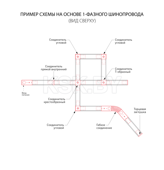 Встраиваемый однофазный шинопровод белый 85083/00 (2м.) (a057097) 