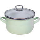 Кастрюля эмалированная "Салатовый ментол" 2,5 л, ручка крышки нержавейка, (форма сфера) САНТЭКС (1-2425111(Бл)"Слм") 
