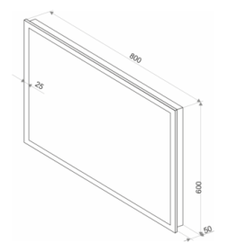 Зеркало Континент Mercury LED 800х600