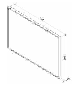 Зеркало Континент Sting LED 800х600 алюминиевый корпус
