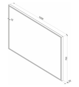 Зеркало Континент Sting LED 1000х700 алюминиевый корпус