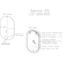 Зеркало Континент Fleur LED 600х1000 ореольная холодная подсветка и Б/К сенсор (ЗЛП532) 