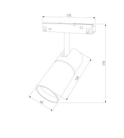 Трековый светильник Slim Magnetic R02 12W 4200K (черный) 85012/01