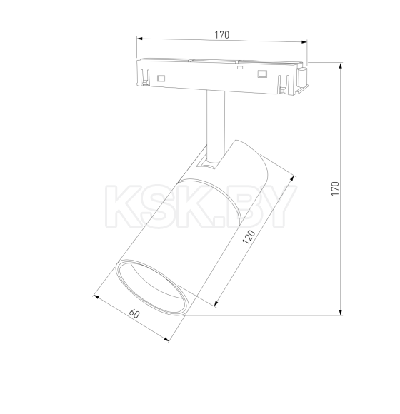 Трековый светильник Slim Magnetic R02 12W 4200K (черный) 85012/01 (a057200) 