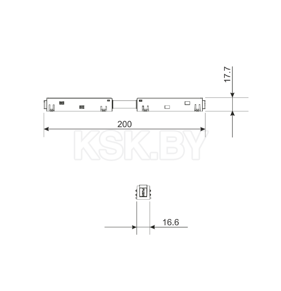 Прямой коннектор и планка 1шт белый Slim Magnetic 85096/00 ES (a061246) 