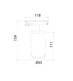 Трековый светильник Slim Magnetic R06 10W 4200K Ringe черный/серебро 85506/01 ES