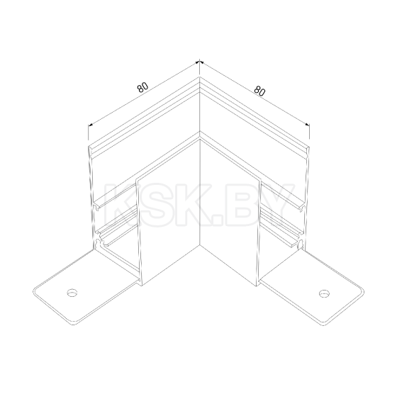 Коннектор угловой для накладного шинопровода черный Slim Magnetic 85090/11 ES (a062194) 