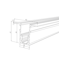 Шинопровод встраиваемый (белый) (3м) 85128/00 Slim Magnetic