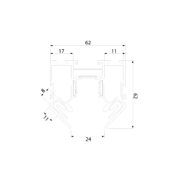 Шинопровод в натяжной потолок (черный) (2м) 85123/00 Slim Magnetic