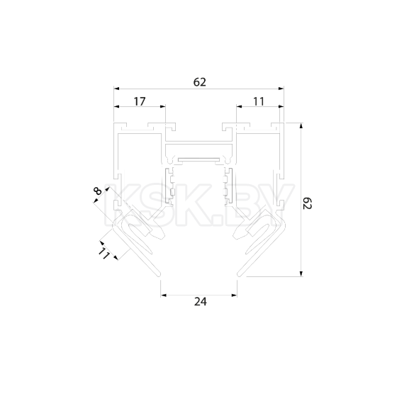 Шинопровод в натяжной потолок (черный) (2м) 85123/00 Slim Magnetic (a062150) 