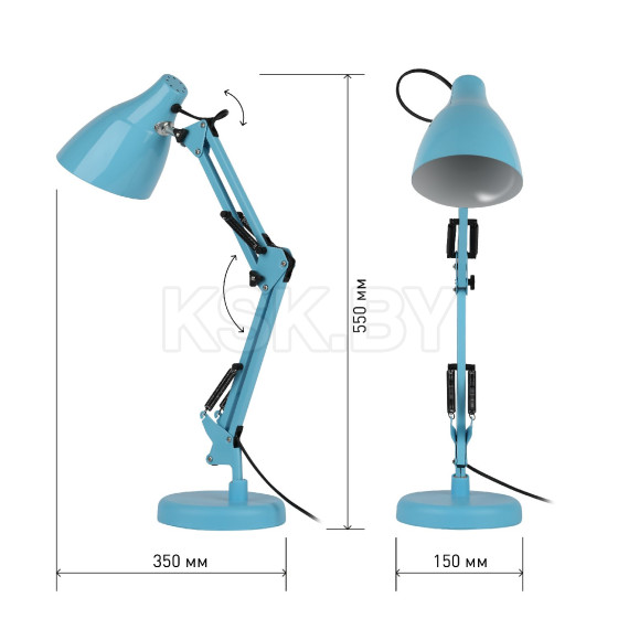 Светильник настольный N-123 Е27 40Вт голубой ЭРА (N-123-E27-40W-LBU) 