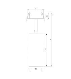 Светильник встраиваемый белый/черный 10W 4200K (25052/LED) Diffe