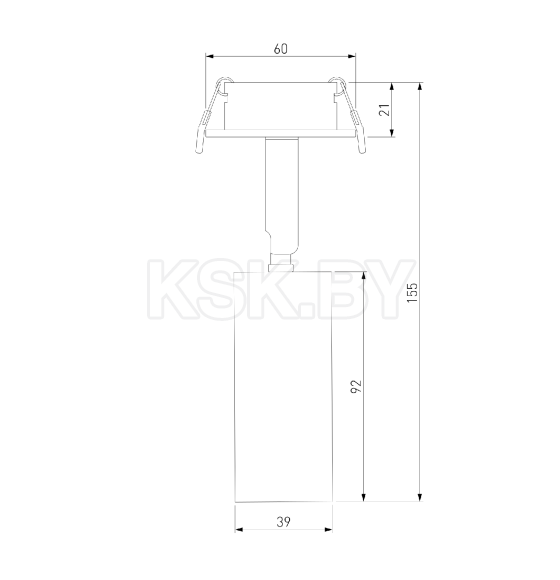 Светильник встраиваемый белый/черный 8W 4200K (25039/LED) Diffe (a058220) 