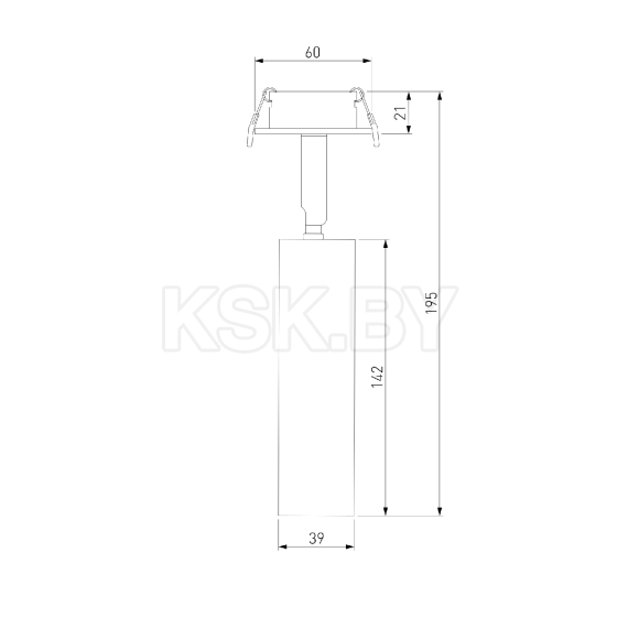 Светильник встраиваемый черный 8W 4200K (25040/LED) Diffe (a058226) 