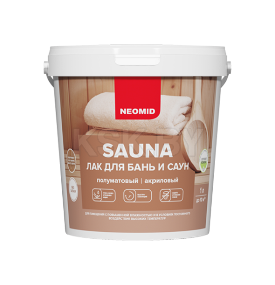 Лак для бань и саун NEOMID SAUNA, акриловый, 1 л