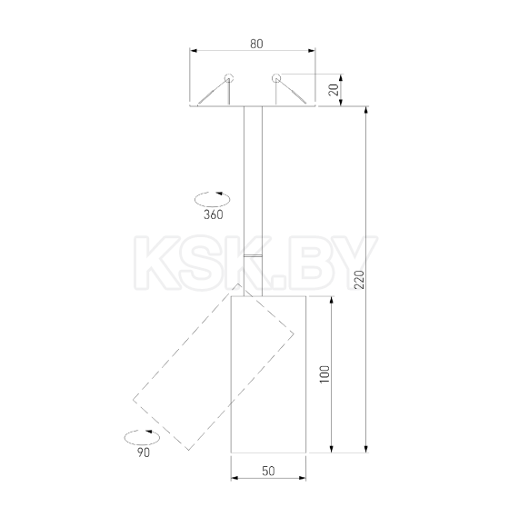 Подвесной светодиодный светильник черный (50222 LED) Drop 8W (a061483) 