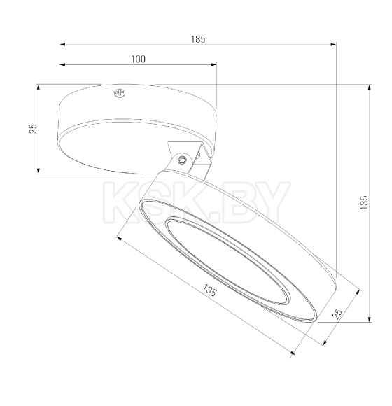 Накладной светодиодный светильник Spila черный 12W 4200К 25105/LED (a060185) 