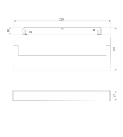 Трековый светильник Slim Magnetic 12W 4200K Kos (чёрный) 85085/01