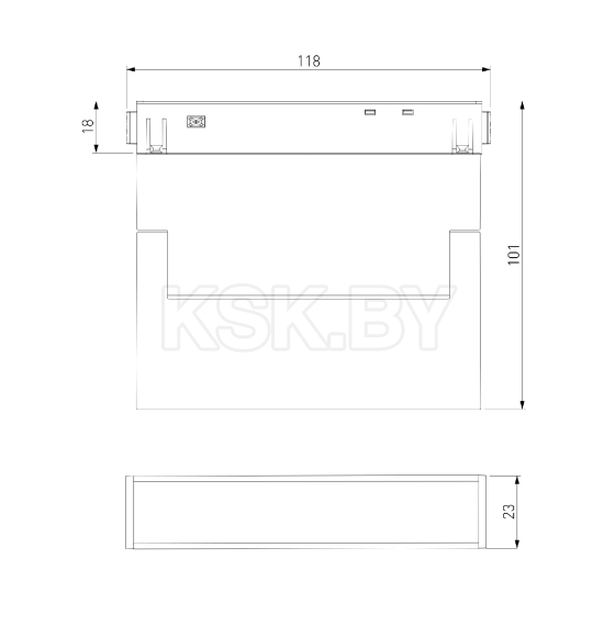 Трековый светильник Slim Magnetic 6W 4200K Kos (чёрный) 85084/01 (a063558) 