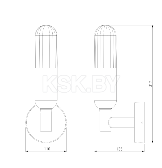 Светильник садово-парковый со светодиодами ISIDA LED 35165/U серый (a062883) 