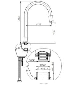 Излив для смесителя Rubineta Flexy универсальный (RD) красный
