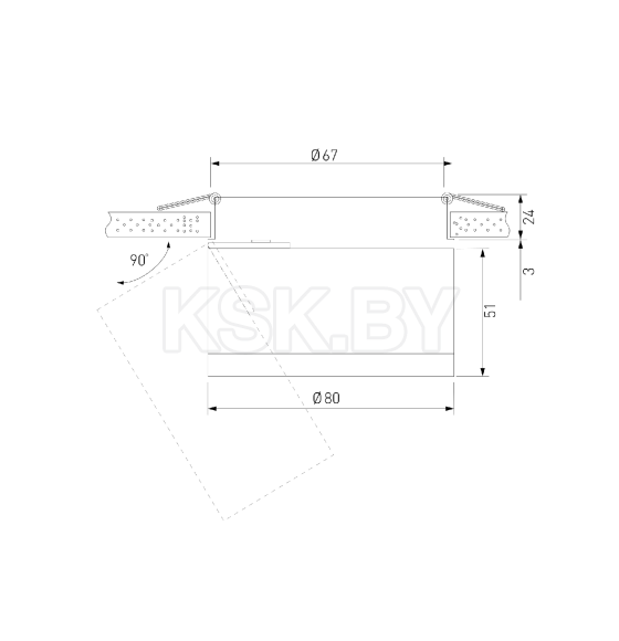 Встраиваемый светодиодный светильник 8W 4200K чёрный 25035/LED (a062932) 