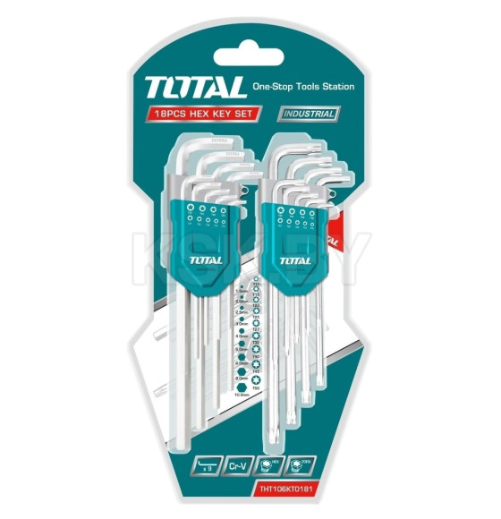 Набор ключей TORX/HEX (18 шт.) TOTAL THT106KT0181 (THT106KT0181) 