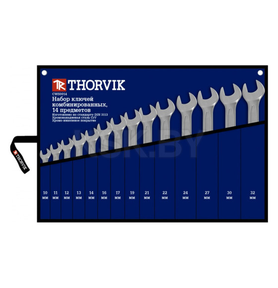 Набор ключей комбинированных 10-32 мм в сумке (14 предметов) Thorvik CWS0014 (CWS0014) 