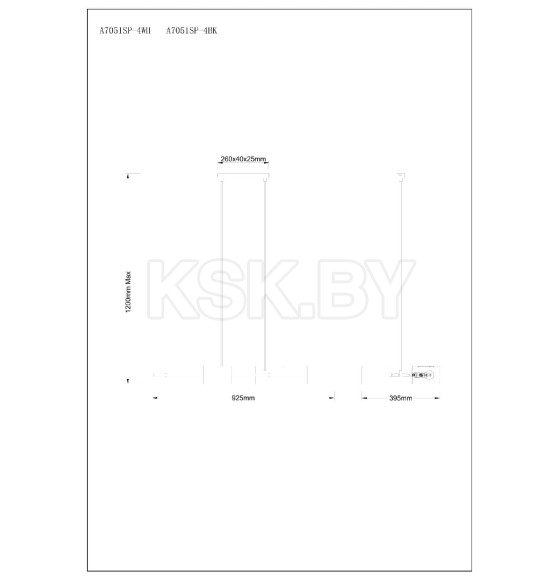 Люстра на штанге Arte Lamp SEBASTIAN A7051SP-4WH (A7051SP-4WH) 