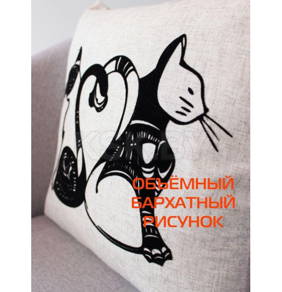 Подушка декоративная MATEX ORIGINAL. КОТЫ. Размер: 40x40 Цвет: Белый (29-137) 