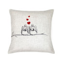 Подушка декоративная MATEX LOVE STORY. LINE ВЛЮБЛЕННЫЕ СОВЫ. Размер: 40x40 Цвет: Серый черный (29-885) 