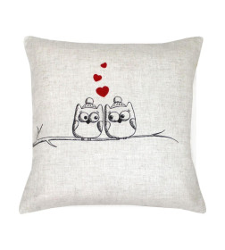 Подушка декоративная MATEX LOVE STORY. LINE ВЛЮБЛЕННЫЕ СОВЫ. Размер: 40x40 Цвет: Серый черный