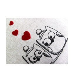 Подушка декоративная MATEX LOVE STORY. LINE ВЛЮБЛЕННЫЕ СОВЫ. Размер: 40x40 Цвет: Серый черный