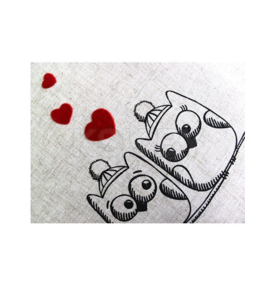 Подушка декоративная MATEX LOVE STORY. LINE ВЛЮБЛЕННЫЕ СОВЫ. Размер: 40x40 Цвет: Серый черный (29-885) 
