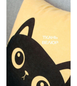 Подушка декоративная MATEX MEOW. Размер: 35x35 Цвет: горчичный, черничный