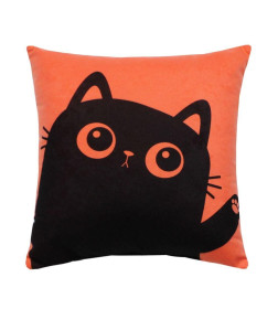 Подушка декоративная MATEX MEOW. Размер: 35x35 Цвет: лососевый, черничный