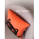 Подушка декоративная MATEX MEOW. Размер: 35x35 Цвет: лососевый, черничный (43-065) 