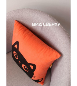 Подушка декоративная MATEX MEOW. Размер: 35x35 Цвет: лососевый, черничный