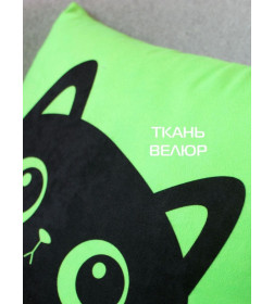 Подушка декоративная MATEX MEOW. Размер: 35x35 Цвет: салатовый