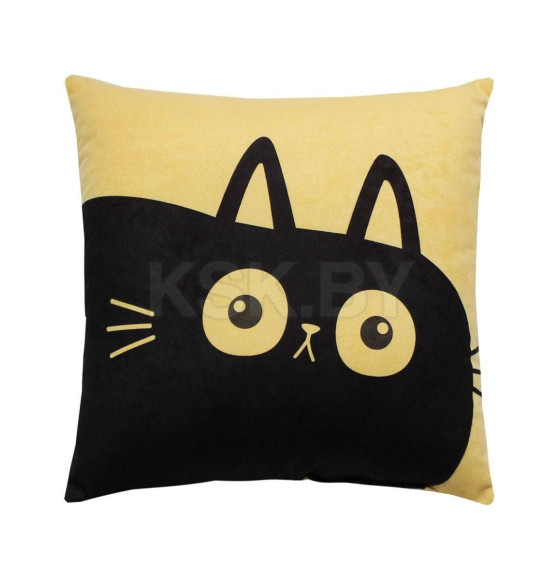 Подушка декоративная MATEX MEOW. CHUBBY. Размер: 35x35 Цвет: Горчичный,черный (62-059) 
