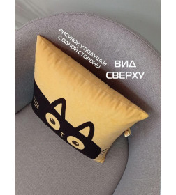 Подушка декоративная MATEX MEOW. CHUBBY. Размер: 35x35 Цвет: Горчичный,черный