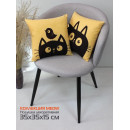 Подушка декоративная MATEX MEOW. CHUBBY. Размер: 35x35 Цвет: Горчичный,черный (62-059) 