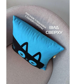 Подушка декоративная MATEX MEOW. CHUBBY. Размер: 35x35 Цвет: Голубой,черный