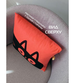 Подушка декоративная MATEX MEOW. CHUBBY. Размер: 35x35 Цвет: Лососевый, черный
