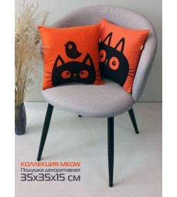 Подушка декоративная MATEX MEOW. CHUBBY. Размер: 35x35 Цвет: Лососевый, черный