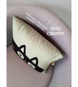 Подушка декоративная MATEX MEOW. CHUBBY. Размер: 35x35 Цвет: Мятный, черный