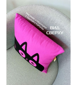 Подушка декоративная MATEX MEOW. CHUBBY. Размер: 35x35 Цвет: Фуксия, черный