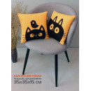 Подушка декоративная MATEX MEOW. CHUBBY. Размер: 35x35 Цвет: Абрикосовый, черный (62-103) 