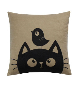 Подушка декоративная MATEX MEOW. BIRD. Размер: 35x35 Цвет: Кофейный, черный